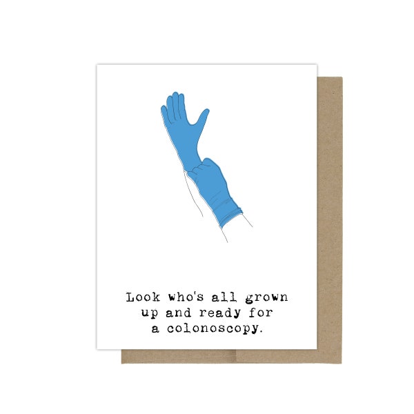 Funny Colonoscopy Birthday Card, Getting Old Card