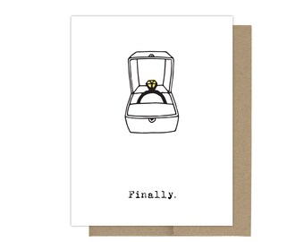 Finally Engagement Card, Funny Wedding Card, Funny Engagement Card, Funny Bachelorette Card, Bridal Shower Card, Wedding Congratulations,
