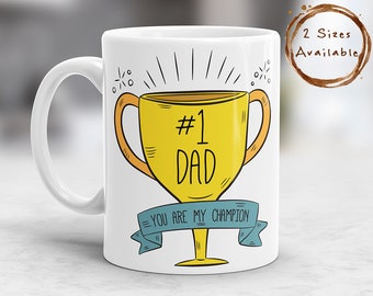 Champion de papa une tasse de café, Mug papa #1, meilleur papa tasse, tasse de fête des pères, cadeau pour papa tasse, Mug cadeau, plus grand père tasse, Mug anniversaire de papa, papa