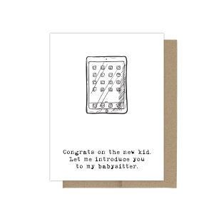 Babysitter New Baby Card, Funny Baby Shower Card, Funny New Parents Card, Expecting Parents, Pregnancy Announcement, Pregnancy Card, New Mom