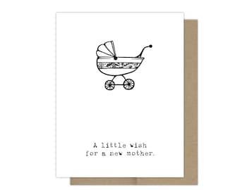 A Little Wish For A New Mother Card, New Mom Greeting Card, Expecting Parents, Pregnancy Announcement, Pregnancy Card, New Mother, Expecting