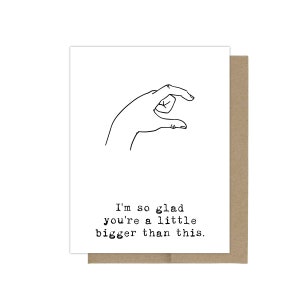 Small Fingers Card, Sarcastic Greeting Card, Love Greeting Card, Love Card, Card For Boyfriend, Card For Husband, Card For Him, Funny Card