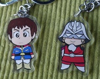 Amuleto acrílico de 2 pulgadas para Gundam Char Aznable Amuro Ray