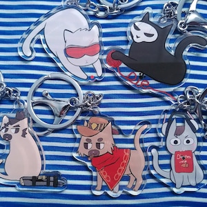 CLEARANCE Overwatch Cat Reaper Soldier 76 McCree Hanzo D.va 2 inch acrylic keychain charms