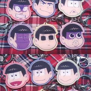 Osomatsu-San Double Side Osomatsu Karamatsu Choromatsu Ichimatsu Jyushimatsu Todomatsu 2 inch acrylic keychain charms