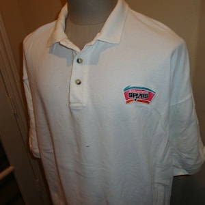 Vtg 90&#39;s White Puma San Antonio Spurs NBA Basketball Sewn Polo Shirt 2XL HEAVY