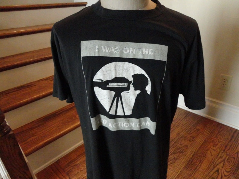 Vintage 90's Black Jerzees I was on Cardone TQP Action Cam 50-50 t-shirt XL Usa 画像 2