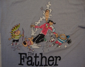 Vintage 80's The Father Funny Comic Gray T Shirt Size 2XL