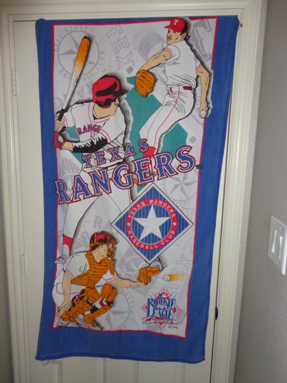 Vintage 90s Texas Rangers Baseball Beach Towel - image 2