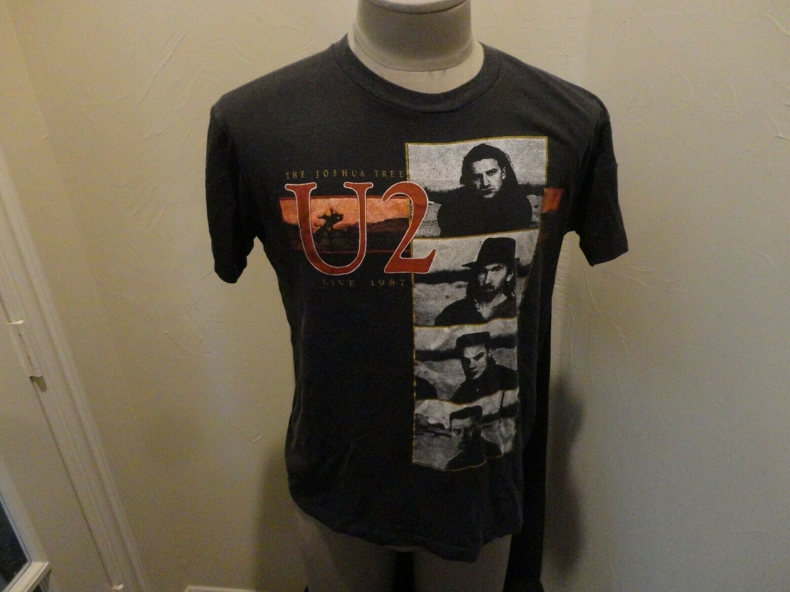 Vtg Authentic 1987 U2 Joshua Tree Tour Cities Screen Stars 50-50 T