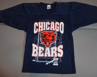 Vtg 90's Blue Chicago Bears No Rules 80-20 Screen NFL Football Jersey Adult M
