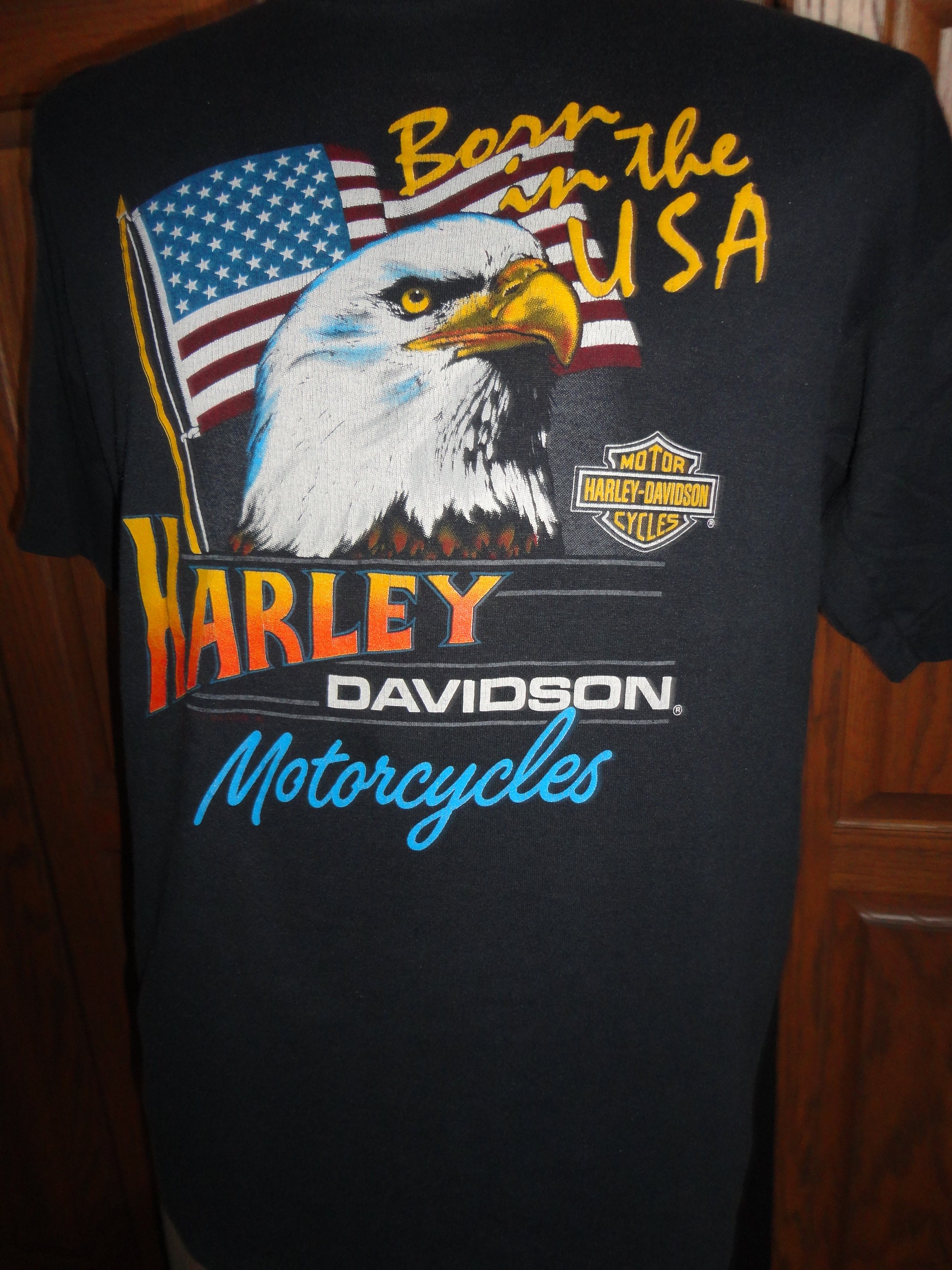Vtg 90's Holoubek Harley Davidson Born USA Eagle GERMANY Military
