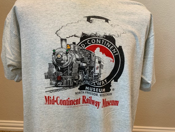 Vtg 90's Mid-Continent Railway Museum North Freedom, Wisconsin Train T Shirt XL