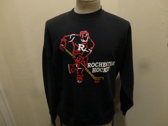 Vtg 90's Black Rochester Hockey Fruit of Loom 50-… - image 3