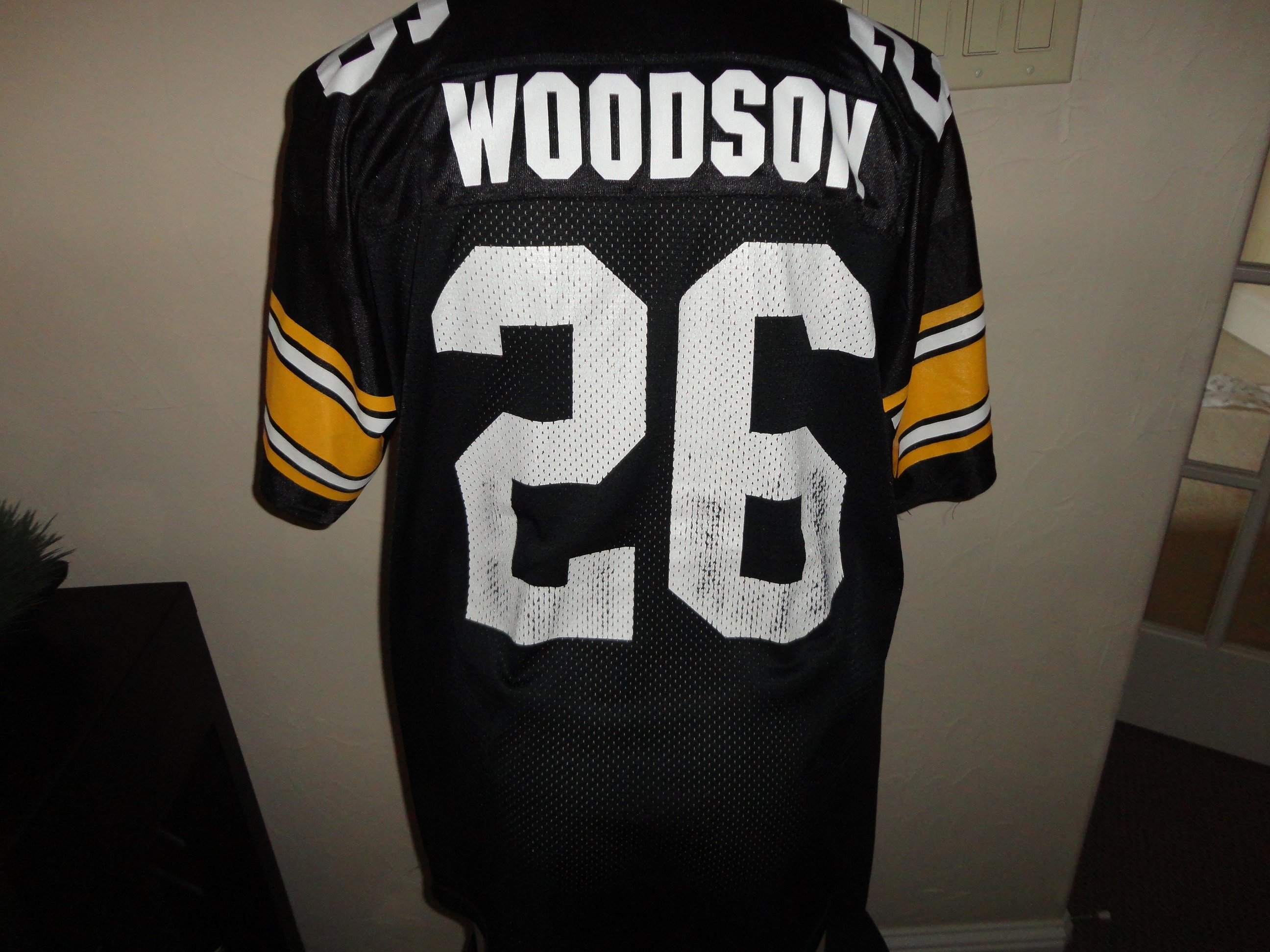 フィル・グリーンウッド ボーダーカントリー1980年 Vtg 80's Wilson Rod Woodson Pittsburg Steelers #26 Tailored Screen