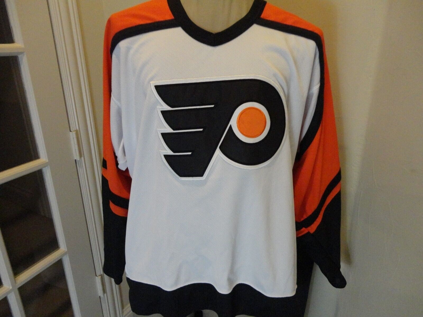 PHILADELPHIA FLYERS VINTAGE 90s NHL HOCKEY SEWN STITCHED JERSEY STARTER MENS M