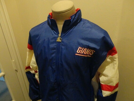 Vtg 90 S Starter Blue New York Giants Full Zip Nylon Etsy