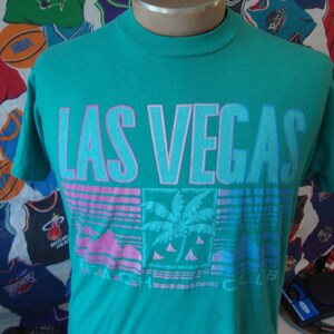 Vintage 80&#39;s Las Vegas Beach Club Tourist T Shirt M