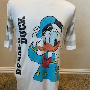 Vintage 80er Jahre weiß Donald Duck T Shirt passt Erwachsene M