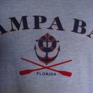 Vtg 80&#39;s Tampa Bay Florida Tourist Souvenir Gray T Shirt Size L