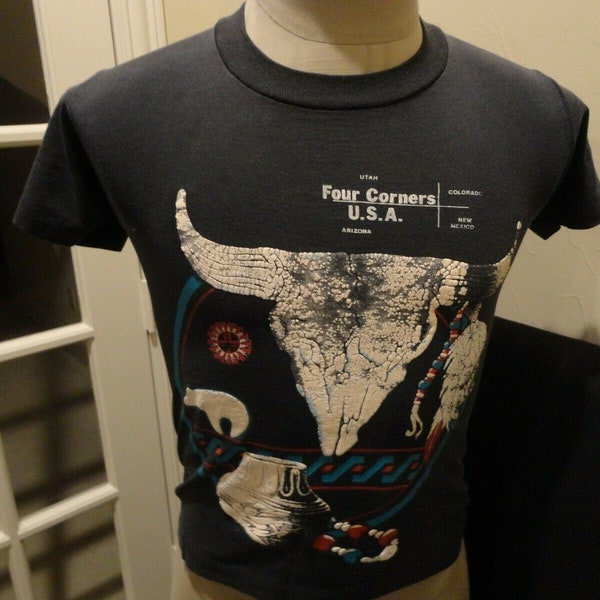 Vtg 90's Screen Stars Best FOUR CORNERS Usa Southwest 50-50 Tshirt Youth L 14-16