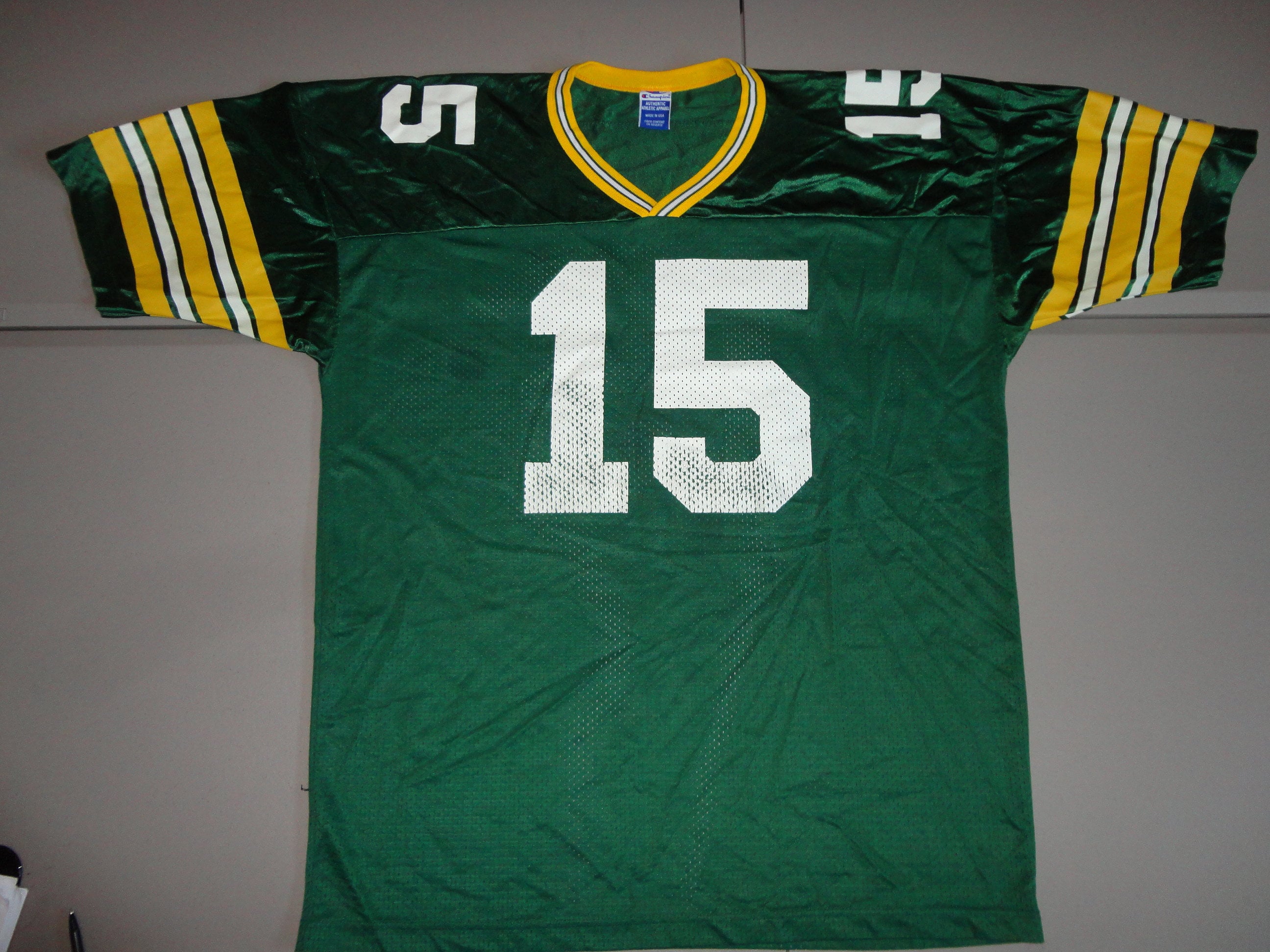 Green Bay Packers #15 Bart Starr Long Sleeve Throwback Collectible Jersey