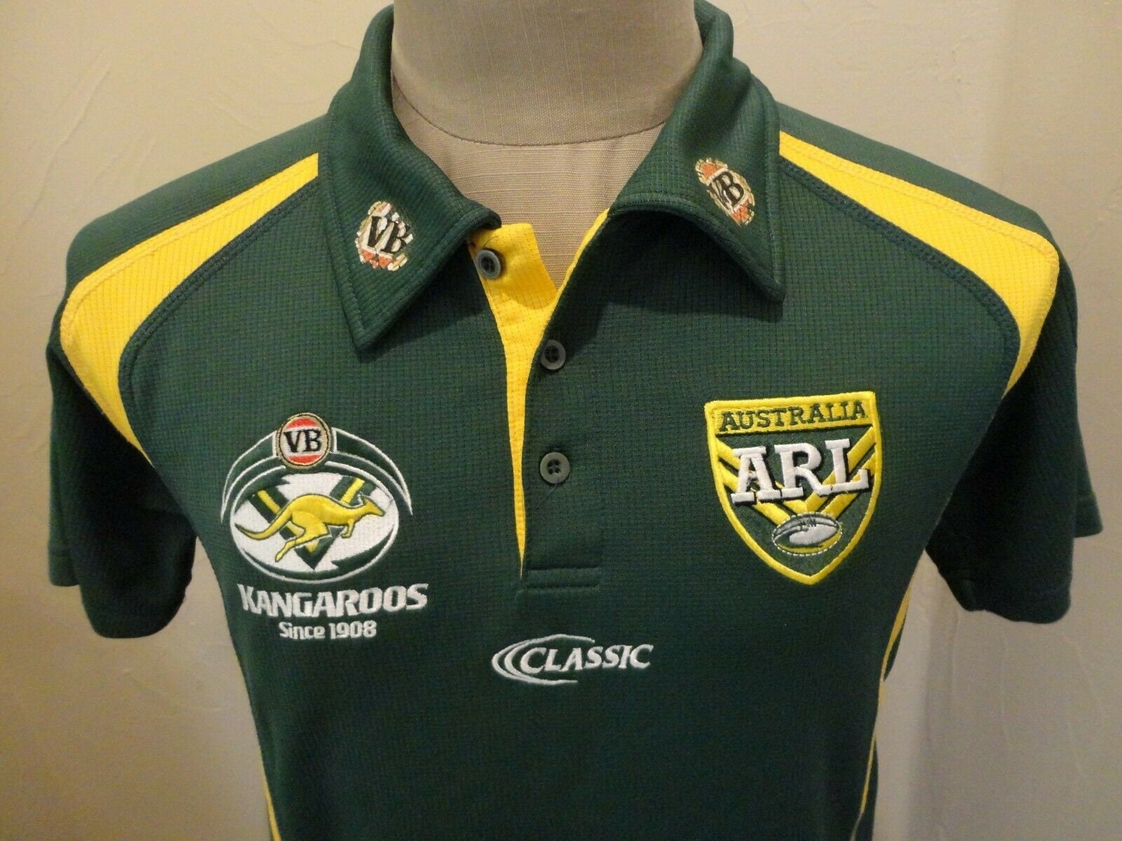 VTG Australia Kangaroos Men Sz 44 ARL Australian Rugby League Polo Shirt  Jersey