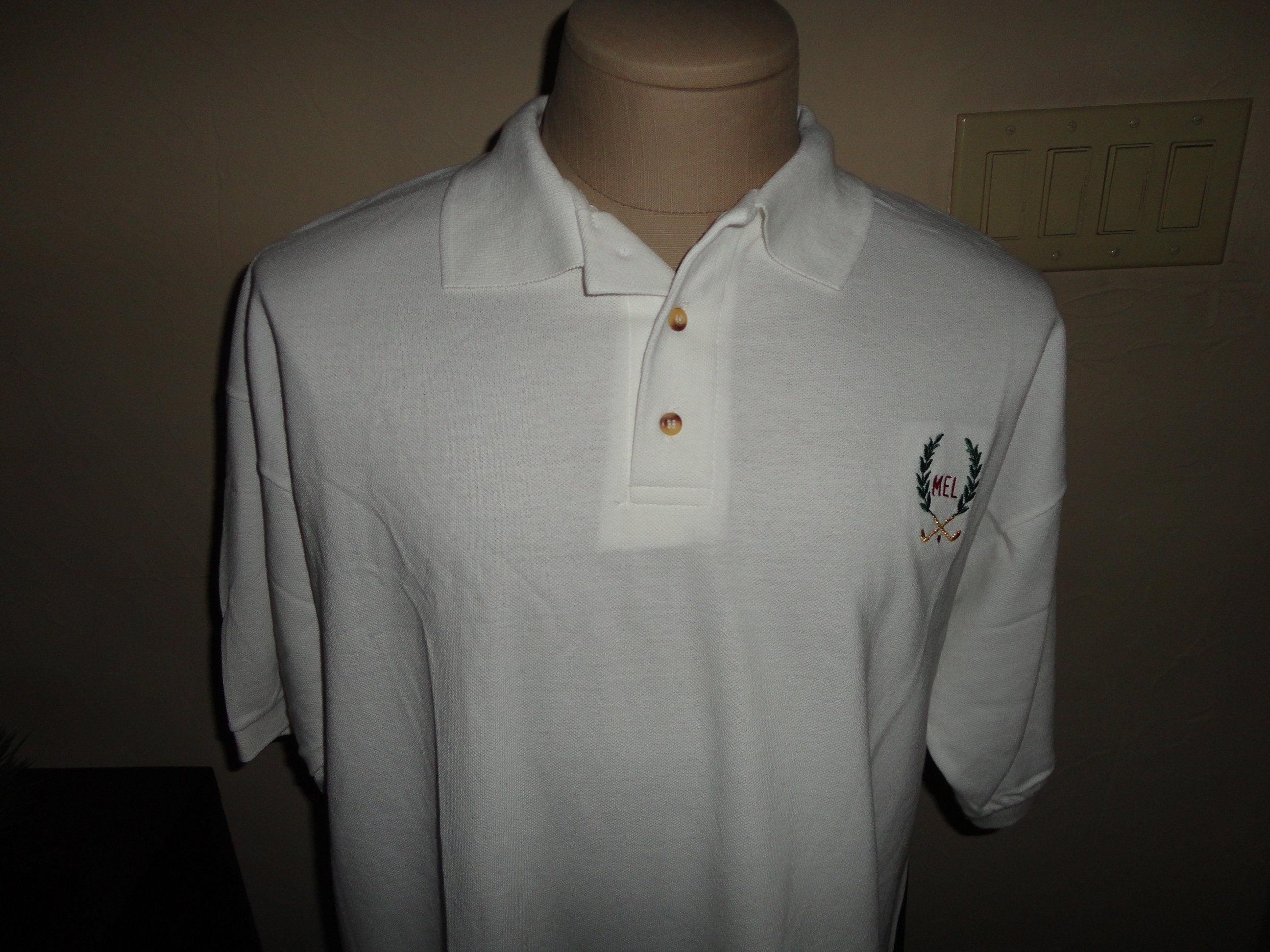 Vtg 90's Mel Sole Golf School Embroidered Polo Shirt White | Etsy