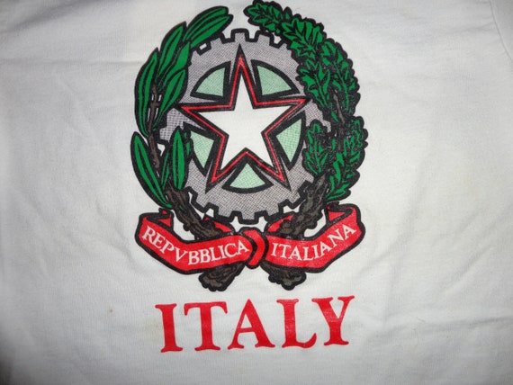 Vtg 90's Nutmeg Mills Italy 50-50 Jersey Shirt Fi… - image 4