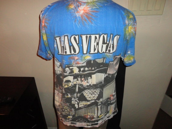 Vtg 90's ALL OVER Print Las Vegas Strip Multicolo… - image 3