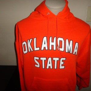 Vtg 90&#39;s OSU Oklahoma State Cowboys Russell Athletic Hooded Hoodie Sweatshirt L