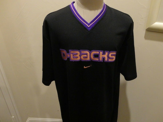 Vtg Black D-backs Sewn Nike Team MLB Arizona Diamondbacks V 