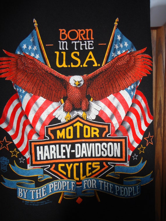 Vtg 80's Harley Davidson Born in the USA SPEED LIMIT 70 Sleeveless