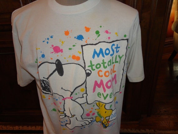 Vintage 90's White Peanuts Most Totally Cool MOM … - image 2