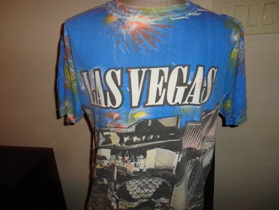 Vtg 90's ALL OVER Print Las Vegas Strip Multicolo… - image 2