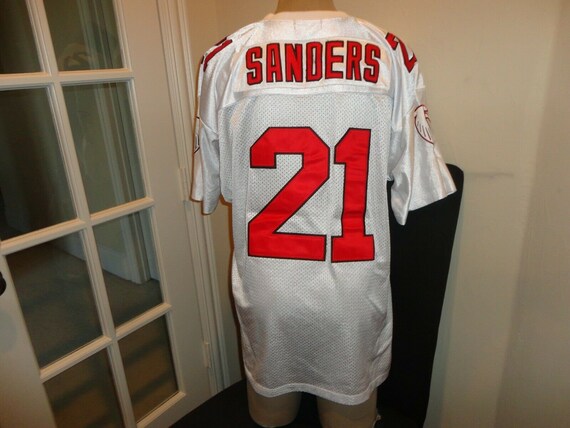 Vtg SEWN Throwback Authentic Atlanta Falcons #21 Deion