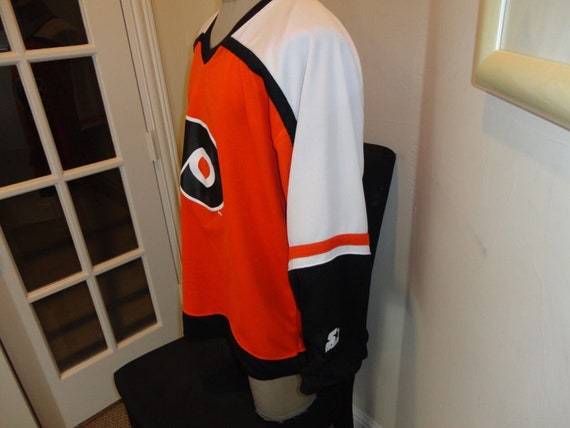 Vtg 90s Starter Philadelphia Flyers White Orange REVERSIBLE NHL Jersey Fits  XL