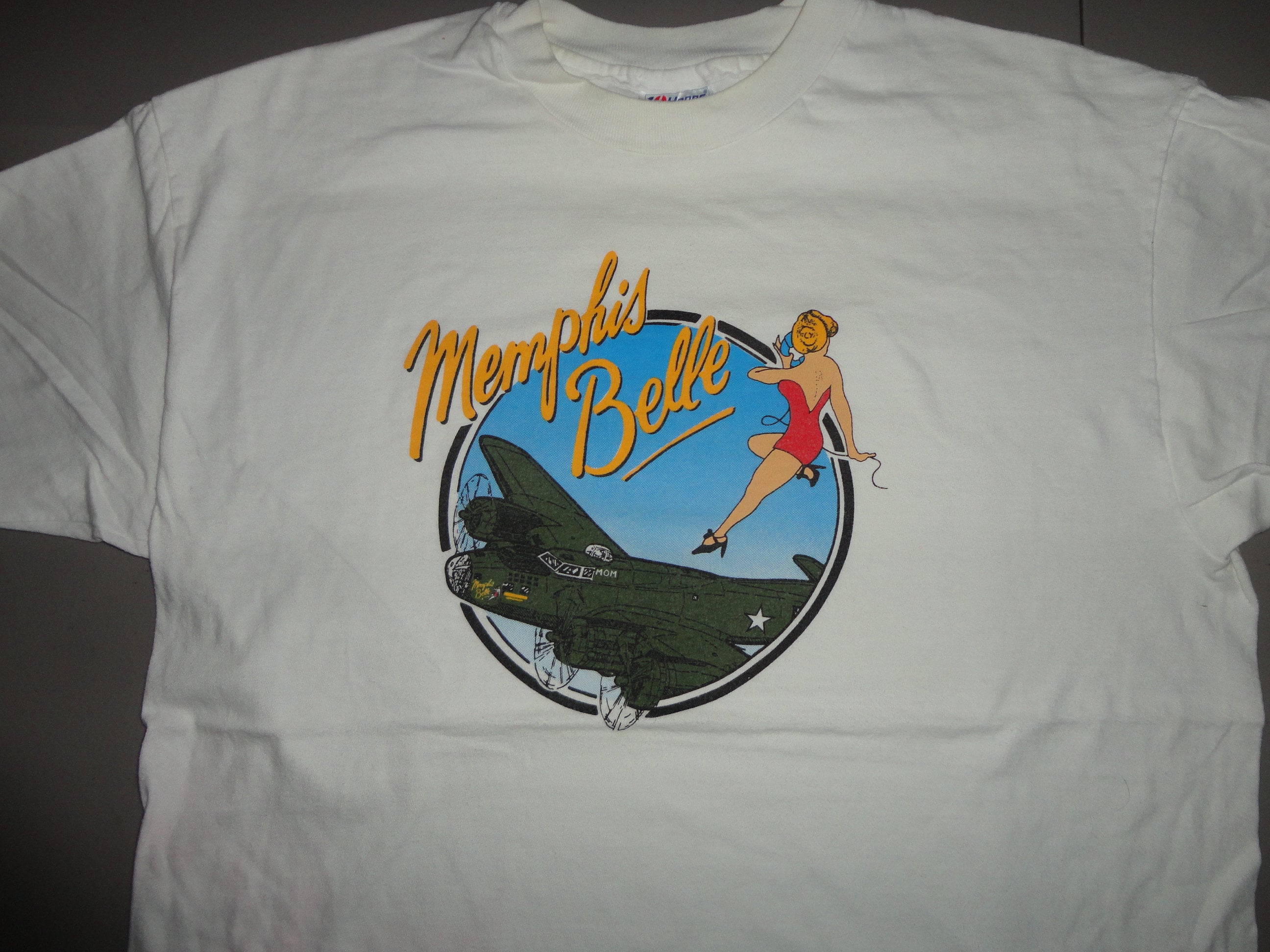 Vtg 90's Memphis Belle Flying Fortress Airplane PINUP WW II
