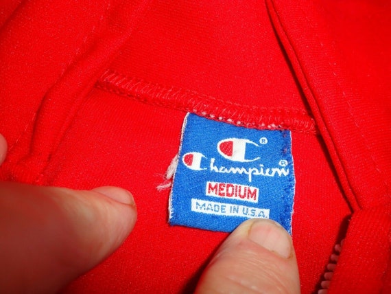 Vtg 80's Red Champion BLUE Tag Masconomet HS Zipp… - image 9