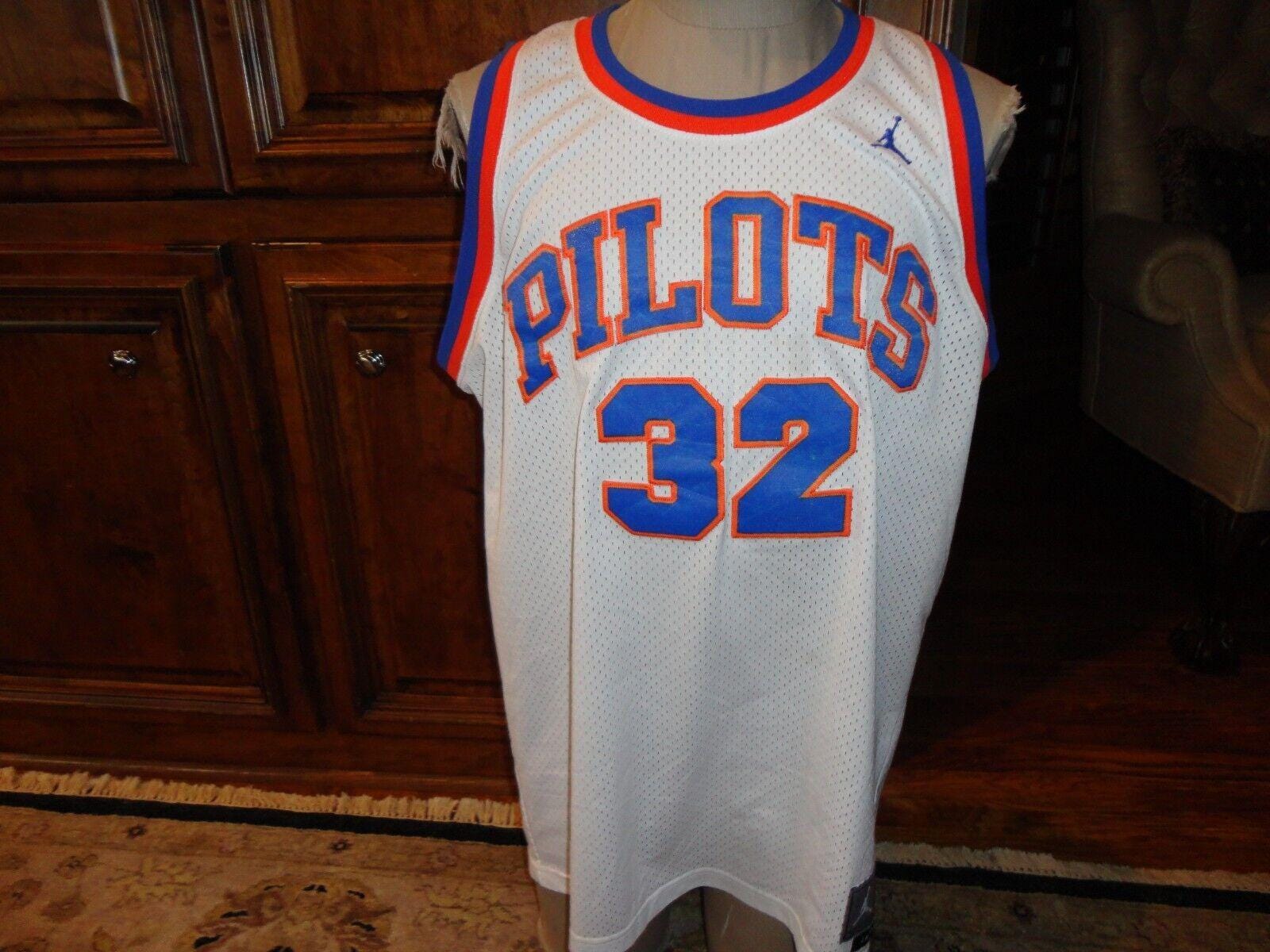 Vintage Throwback SEWN White St. Joseph HS Pilots #32 Jason Kidd