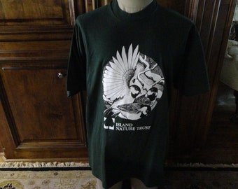 Vtg 90s Buffalo T-shirt Blue M NY Single Stitch Made in Usa