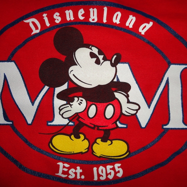 VTG 80er Jahre Mickey Inc Mickey Mouse Disneyland EST 1955 50-50 Crew Sweatshirt Sz L