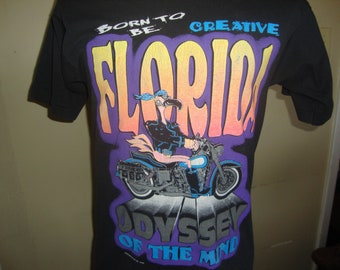 Vtg 80's Florida Odyssey Of The Mind Biker Michael T Shirt Size M