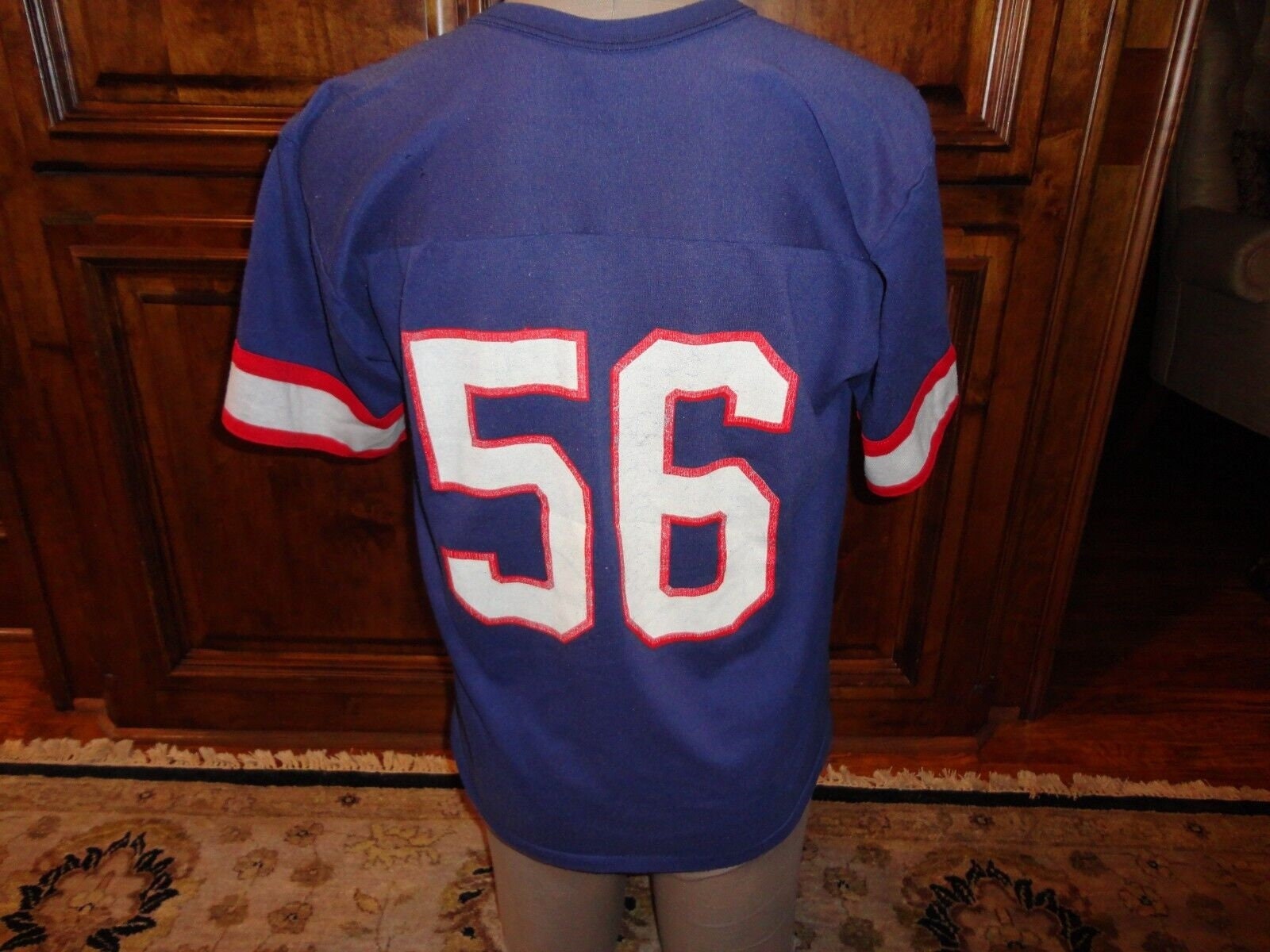 Vtg Rawlings Blue New York Giants #56 Lawrence Taylor Screen