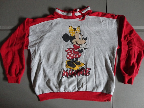 Vtg 80's Disney Wear Minnie Mouse Sweatshirt Drawstring Neck Vtg 80's Disney Wear Minnie Mouse Sweatshirt Drawstring Neck
