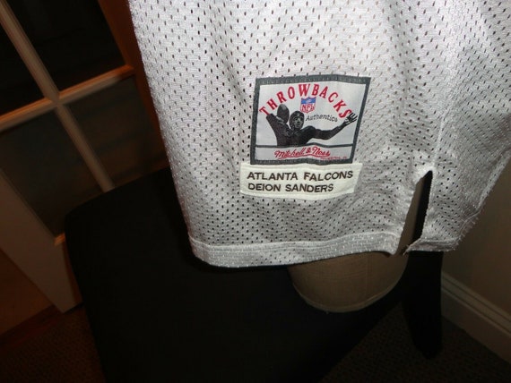 Vtg SEWN Throwback Authentic Atlanta Falcons #21 Deion Sanders NFL
