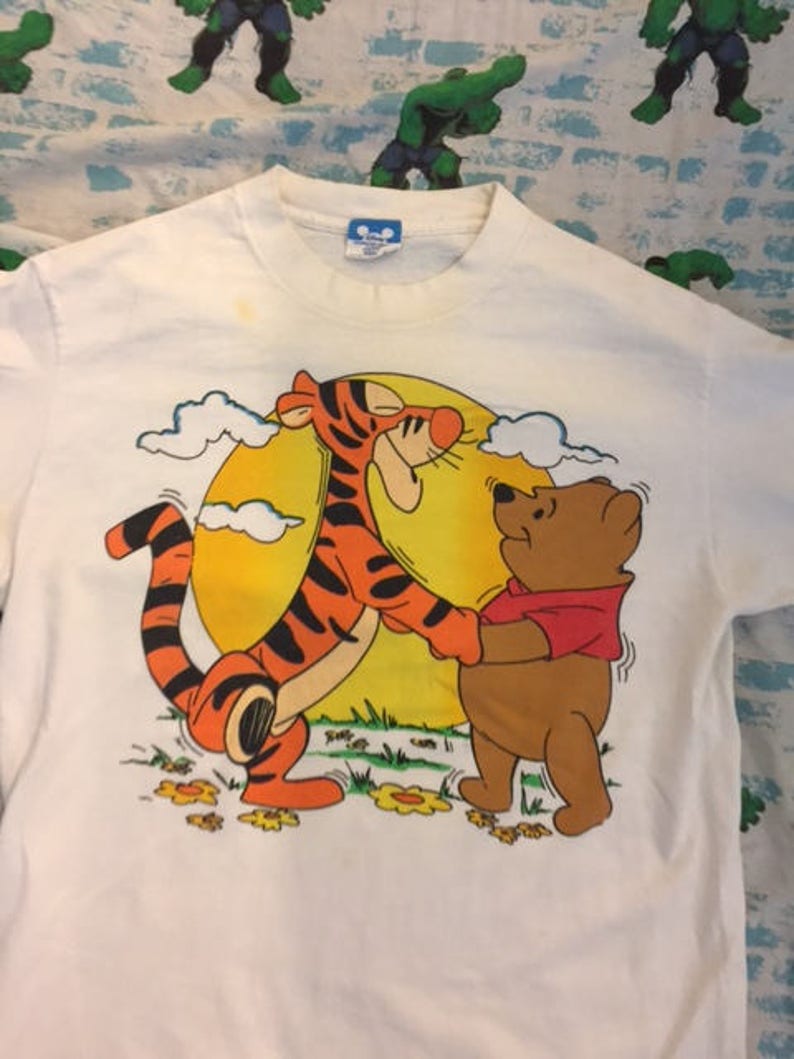 Vintage 80's Winnie the Pooh Walt Disney Tiger T shirt M image 1