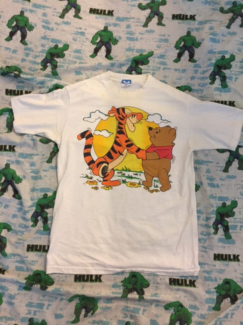 Vintage 80's Winnie the Pooh Walt Disney Tiger T shirt M image 2