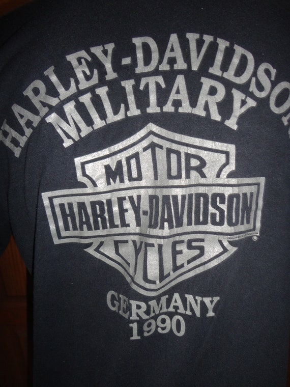 Vtg 90's Holoubek Harley Davidson Born USA Eagle GERMANY Military