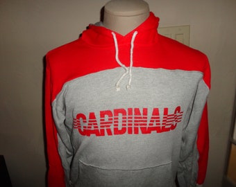 Vtg 80's Champion Blue Tag Louisville Cardinals 65-35 Hooded Sweatshirt Fits S